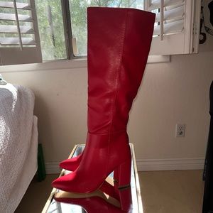 Lulu’s Red High Heeled Boots